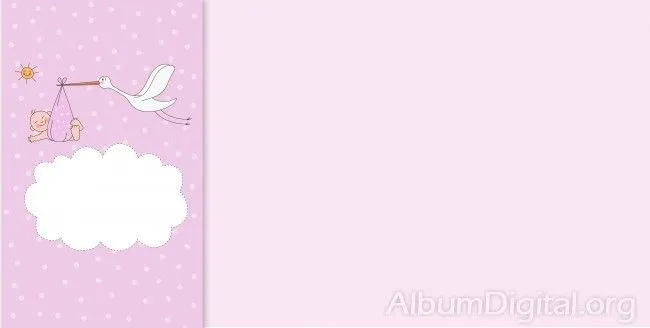 Fondo para álbum maxi de embarazadas. Cigüeña rosa. Fondo para álbum maxi de embarazadas. Cigüeña rosa.