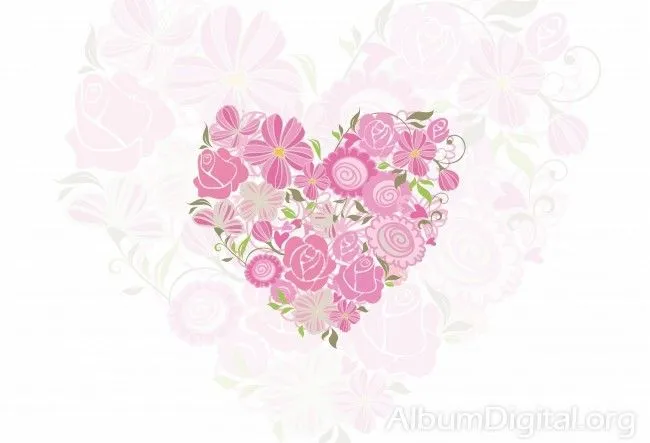 Fondo corazón de flores para álbum classic de boda Fondo corazón de flores para álbum classic de boda