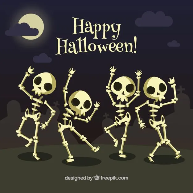 Fondo de esqueletos bailando Vector Gratis | Esqueletos halloween, Bordado de halloween, Arreglos de halloween Fondo de esqueletos bailando Vector Gratis | Esqueletos halloween, Bordado de halloween, Arreglos de halloween