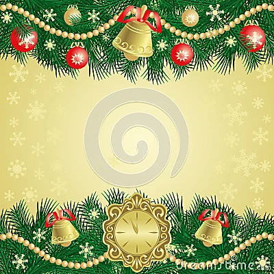 Fondo de la Navidad del oro con las campanas. Fondo de la Navidad del oro con las campanas.