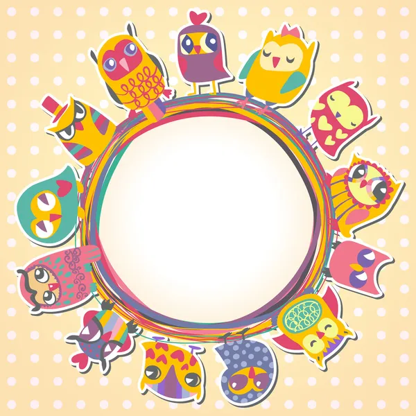 Fondo para niños con buhos multicolor de dibujos animados lindo ...