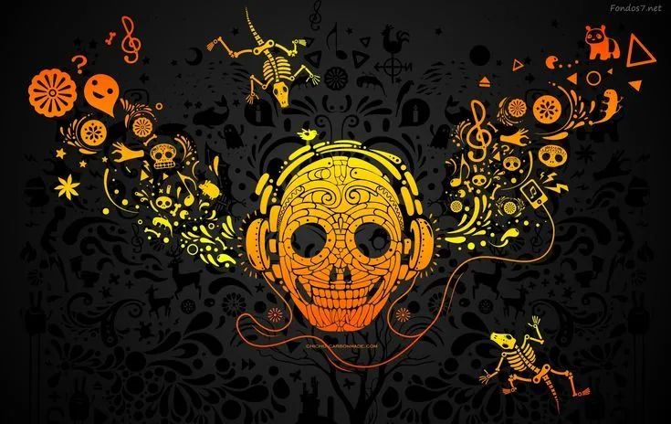 3D Music Backgrounds | Descargar Fondos de pantalla calavera music ...