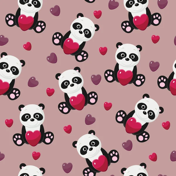 Fondo de pantalla de inconsútil bebé panda — Vector stock ...