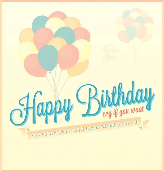 Fondo de pantalla y tarjeta del feliz cumpleaños vintage — Vector ...