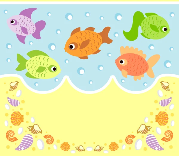 Fondo con peces de dibujos animados de animales marinos — Vector ... Fondo con peces de dibujos animados de animales marinos — Vector ...