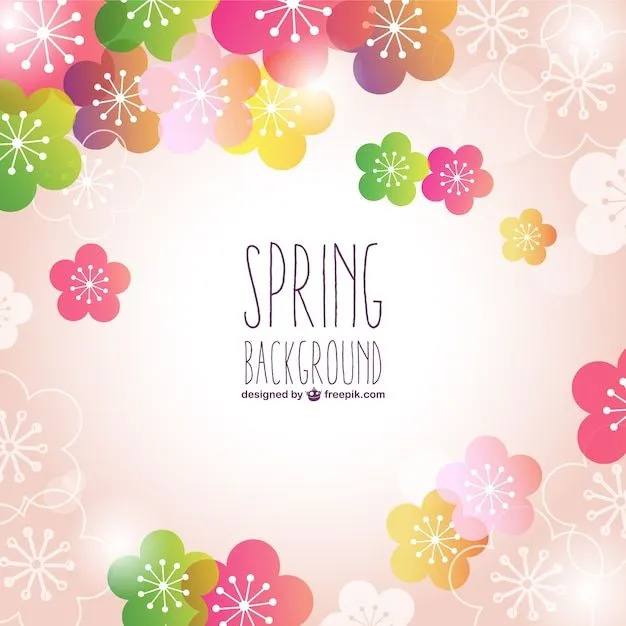 Fondo de primavera con flores de colores | Descargar Vectores gratis