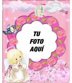 Fondo rosa con nubes y estrellitas brillantes sobre el que insertar ...