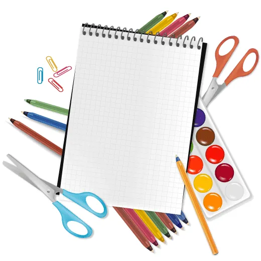 Fondo con set escolar - Vector | Vector ClipArt Fondo con set escolar - Vector | Vector ClipArt