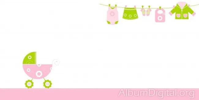 Fondo cochecito de bebe rosa para álbum digital maxi