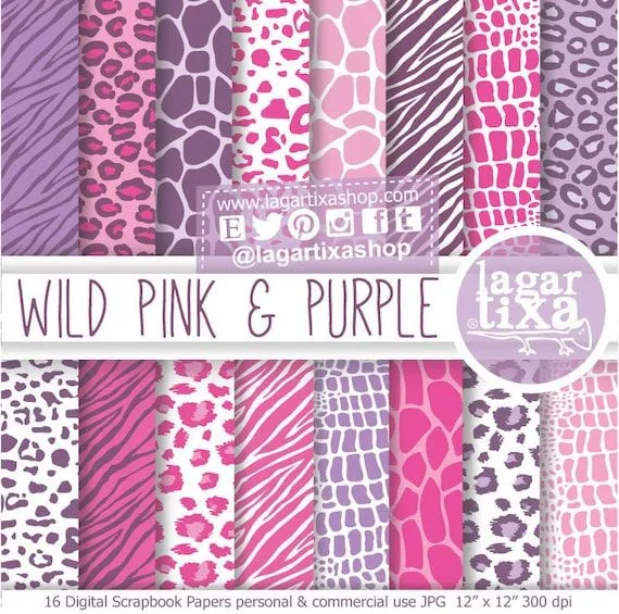Fondos Animal Print Rosa Morado Rosa palido por LagartixaShop Fondos Animal Print Rosa Morado Rosa palido por LagartixaShop