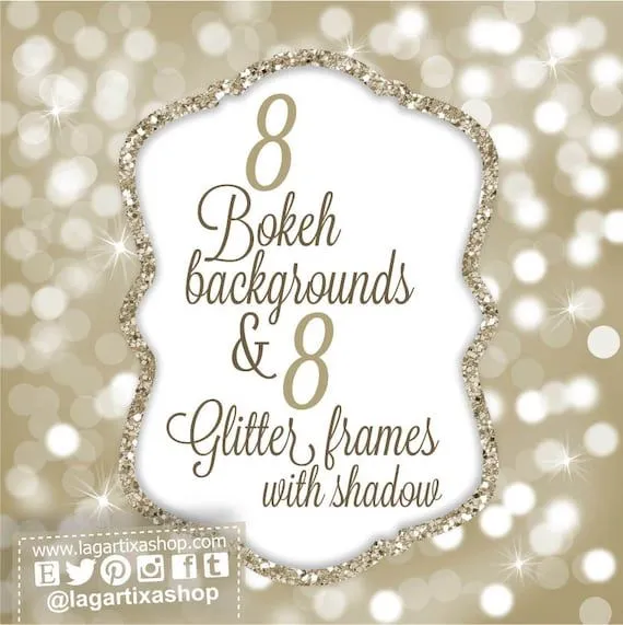 Sfondi Bokeh e Cornici Glitter per inviti festa di LagartixaShop