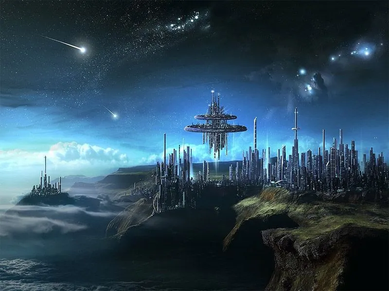 Estás en Fondos > Ciudad en el espacio