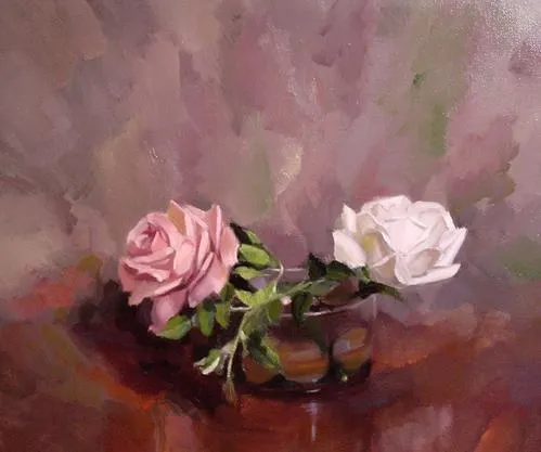 Naturaleza muerta: Dos rosas