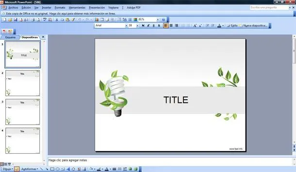 Plantilla PowerPoint con Foco Ecológico Gratis | Plantillas ...