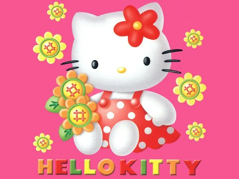 FONDOS DE ESCRITORIO DE HELLO KITTY:HELLO KITTY Y SUS FLORES : COSAS ...