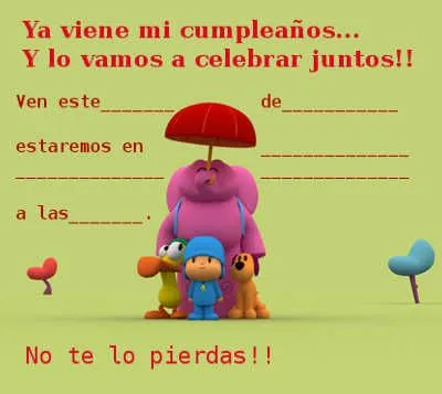 Invitaciones de Pocoyó para imprimir | Fiesta101 Invitaciones de Pocoyó para imprimir | Fiesta101