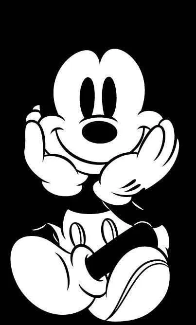 Mickey Mouse black &amp; white wallpaper | Mickey &amp; Minnie Mouse ...
