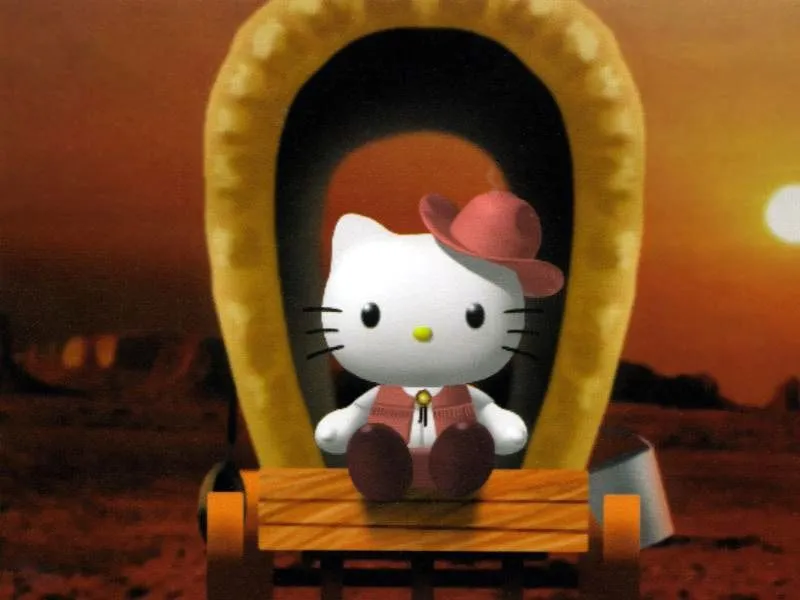 FONDOS DE PANTALLA DE HELLO KITTY:HELLO KITTY EN UN CARRO Y LA PUESTA ...