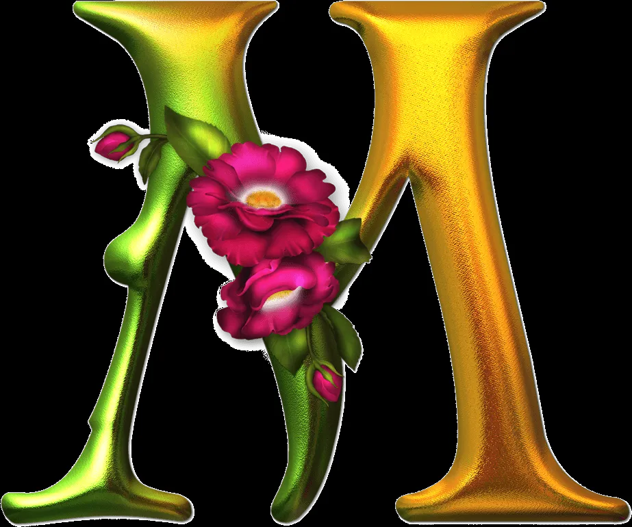 ღFondos De Pantalla y Mucho Másღ≈: Alfabeto dorado con flores rosas ღFondos De Pantalla y Mucho Másღ≈: Alfabeto dorado con flores rosas