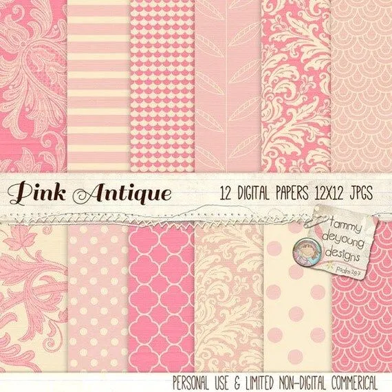 Fondos de rosa patrón Digital papel Vintage rosa por songinmyheart Fondos de rosa patrón Digital papel Vintage rosa por songinmyheart