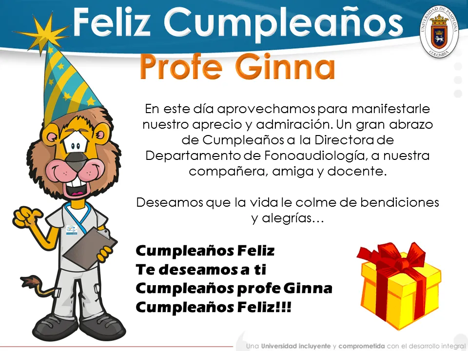 Fonoaudiología Universidad de Pamplona: Feliz Cumpleaños Profe Ginna Fonoaudiología Universidad de Pamplona: Feliz Cumpleaños Profe Ginna