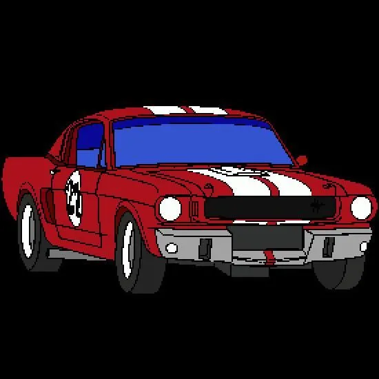 Un dibujo de coche de carreras: Ford Mustang - Dibujos de ...