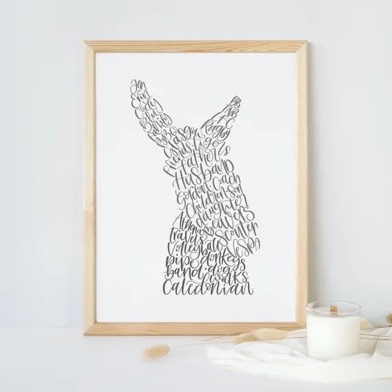 Forma de palabra de caligrama personalizada caligrafía con - Etsy México Forma de palabra de caligrama personalizada caligrafía con - Etsy México