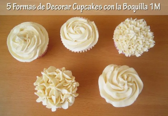 5 Formas de Decorar Cupcakes con la Boquilla 1M (con vídeos ... 5 Formas de Decorar Cupcakes con la Boquilla 1M (con vídeos ...
