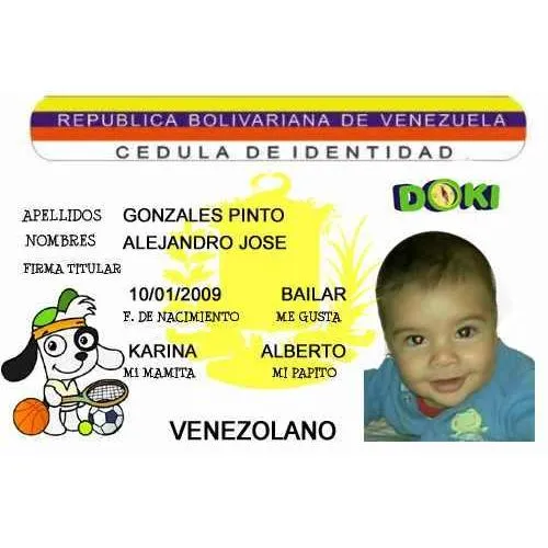 Cedula infantil - Imagui