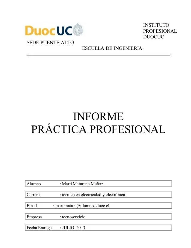 Formato portada informe práctica 2013