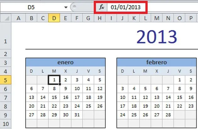 Varios formatos de calendarios para el 2013 en una hoja de Excel ... Varios formatos de calendarios para el 2013 en una hoja de Excel ...