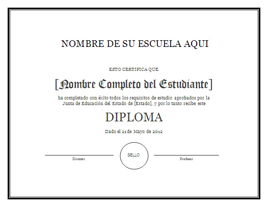 Formatos de Diplomas - Para Imprimir Gratis - ParaImprimirGratis.com