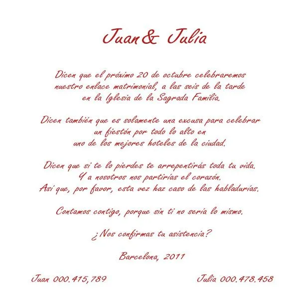 Textos para tarjetas de casamiento - Imagui