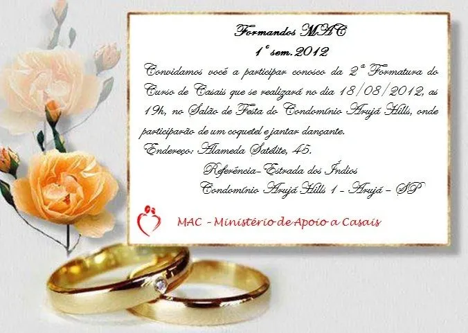 Formatura do Curso de Casais – 2012 – 1 Sem. – 18/08/2012 ...