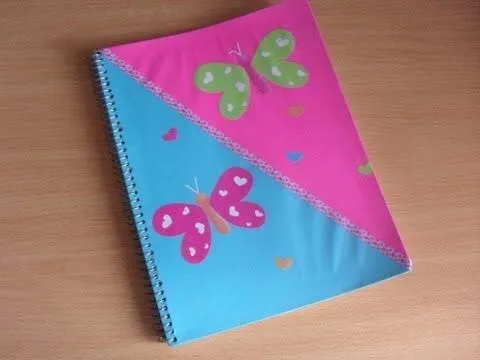 FORRA TUS CUADERNOS||Estilo 1 Diagonal de 2 Colores [Como quitar ...