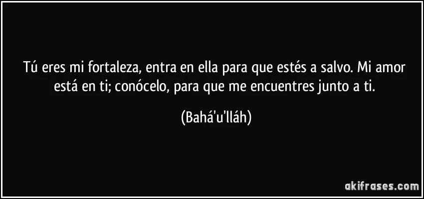 Tú eres mi fortaleza, entra en ella para que estés a salvo. Mi ... Tú eres mi fortaleza, entra en ella para que estés a salvo. Mi ...