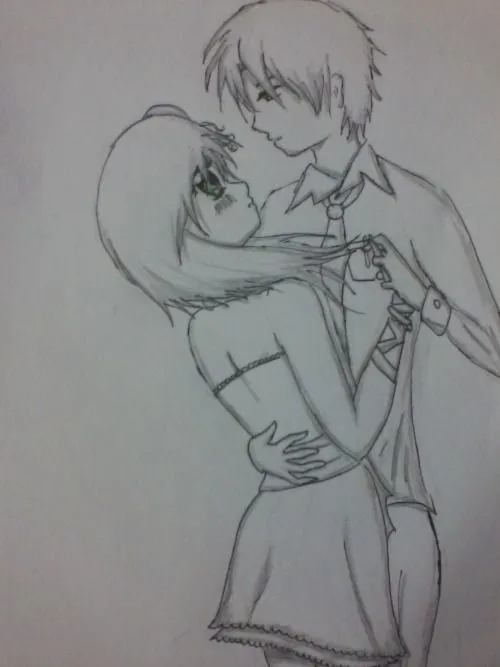 Dibujos a lapiz de novios anime - Imagui