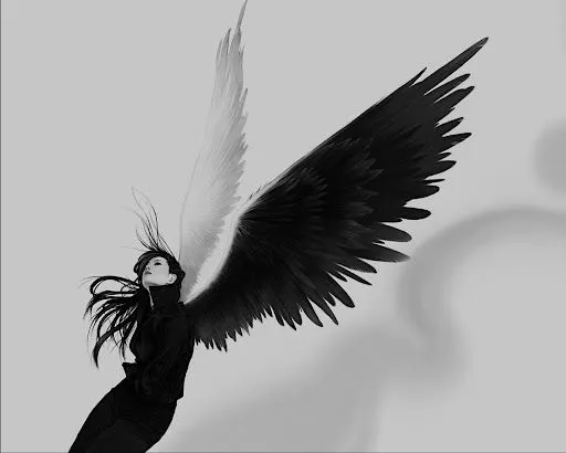 ... : ángel urbano - arte digital - blanco y negro - alas - wallpaper ... : ángel urbano - arte digital - blanco y negro - alas - wallpaper