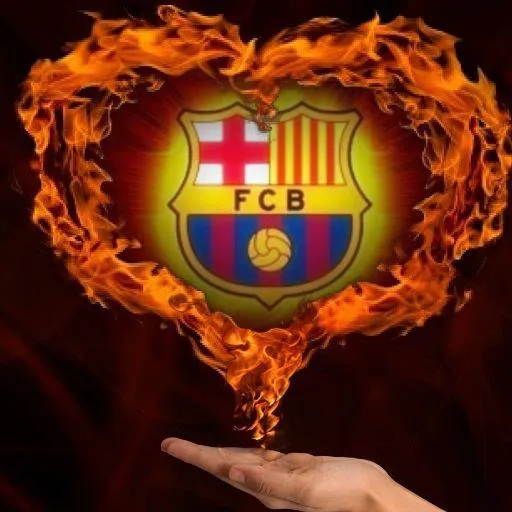 FOTO BLOG CULÉ: ESCUDO DEL BARÇA CON EL CORAZON DE FUEGO