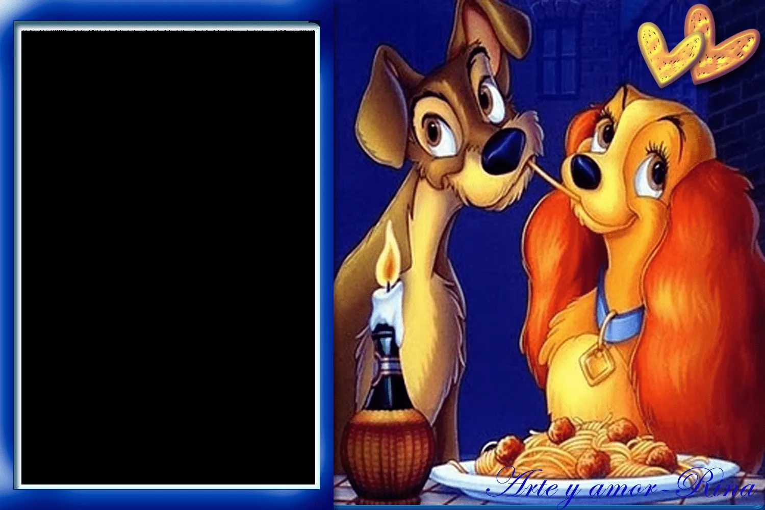  ... con dos personajes de Disney muy simpáticos, La Dama y el Vagabundo