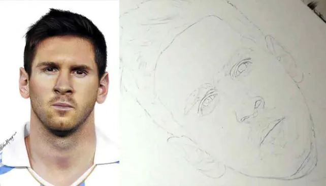 No es una foto de Messi... ¡Es un dibujo! Mirá el video que ...