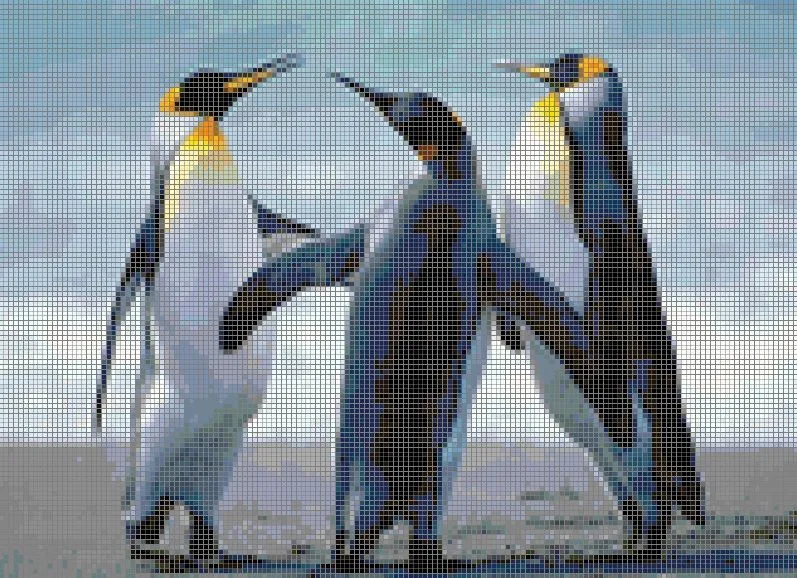 Mi Foto En Punto De Cruz: Ejemplo foto de pingüinos 70 colores ...