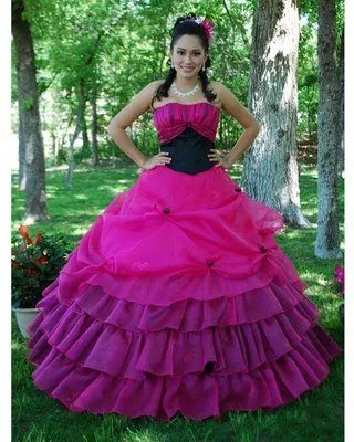 Foto de Vestido de 15 Años - Color Fucsia/Negro : Vestidos para tu ...