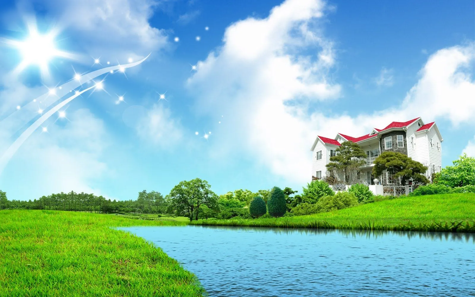 FOTOFRONTERA: Hermoso paisaje natural con ríos casas y un cielo ... FOTOFRONTERA: Hermoso paisaje natural con ríos casas y un cielo ...