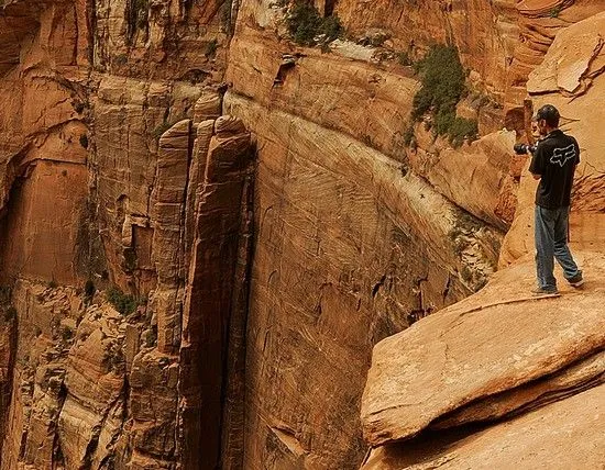 Fotógrafo en el Parque nacional de Zion.