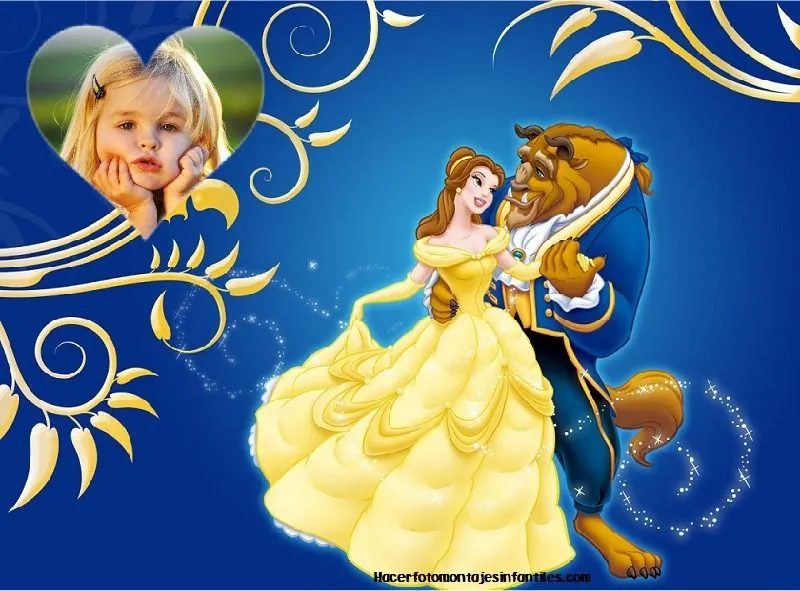 Fotomontaje de La Bella y la Bestia | Fotomontajes infantiles Fotomontaje de La Bella y la Bestia | Fotomontajes infantiles