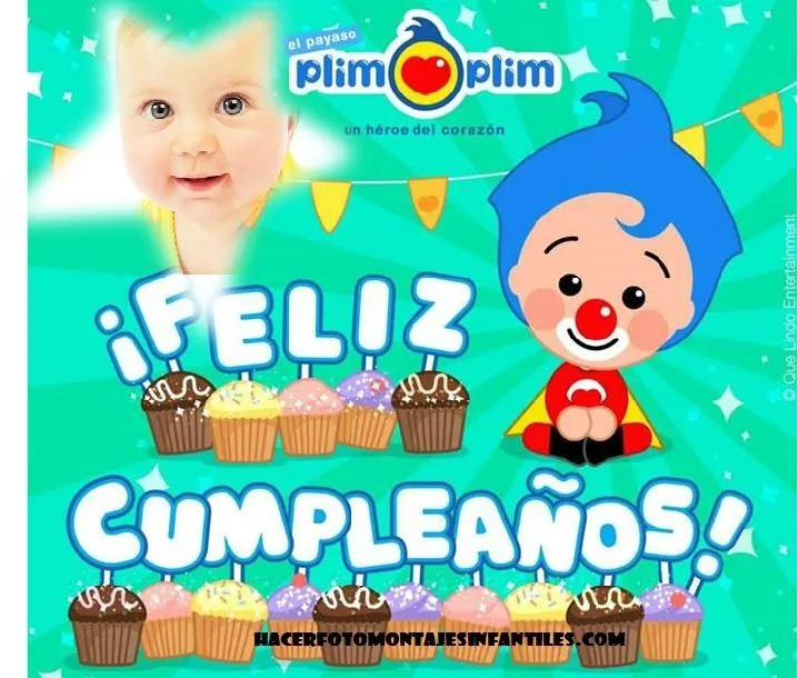 Fotomontaje de Cumpleaños con Plim Plim | Fotomontajes infantiles Fotomontaje de Cumpleaños con Plim Plim | Fotomontajes infantiles