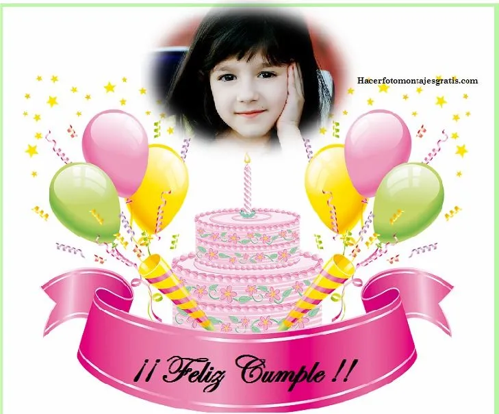 Fotomontaje de Feliz Cumpleaños con pastel | Hacer Fotomontajes Gratis