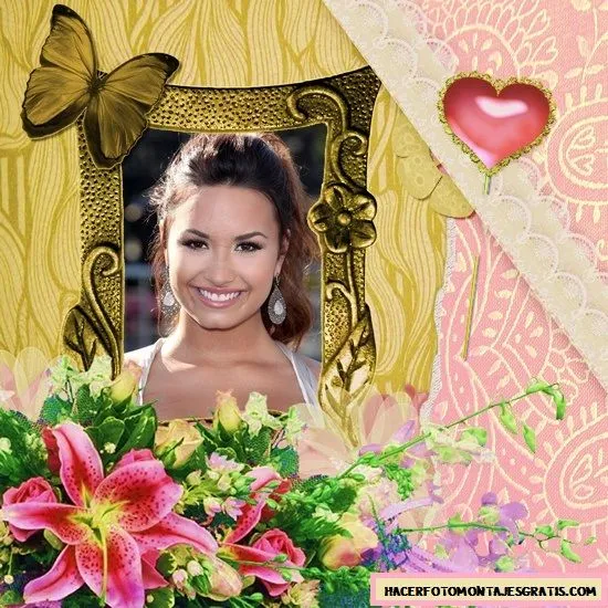 Fotomontaje con flores y mariposa gratis | Hacer Fotomontajes Gratis