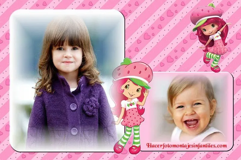 Fotomontaje de Frutillita para dos fotos | Fotomontajes infantiles Fotomontaje de Frutillita para dos fotos | Fotomontajes infantiles